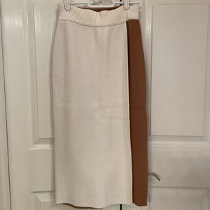NWT cream sweater midi skirt